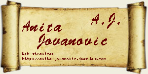 Anita Jovanović vizit kartica